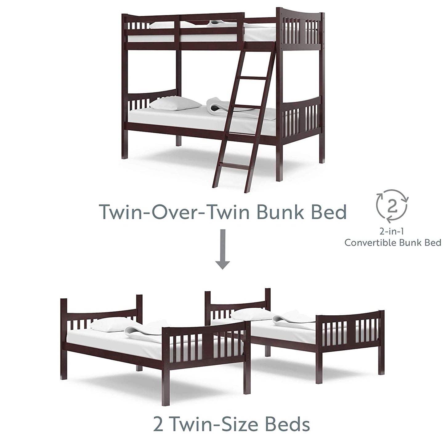 Caribou Twin-Over-Twin Bunk Bed - GREENGUARD Gold Certified