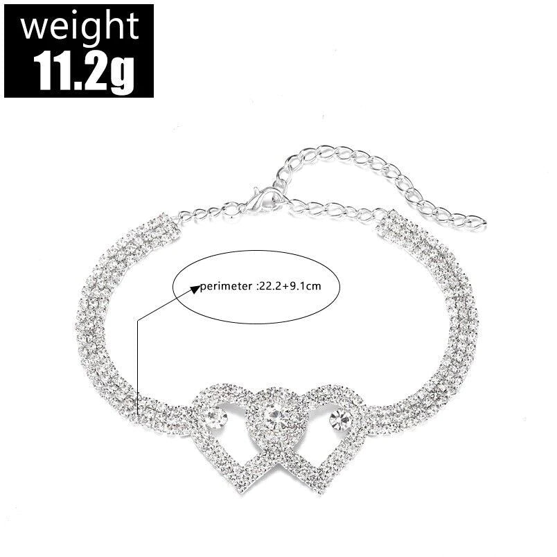 Crystal Heart Anklet - Love and Sparkle