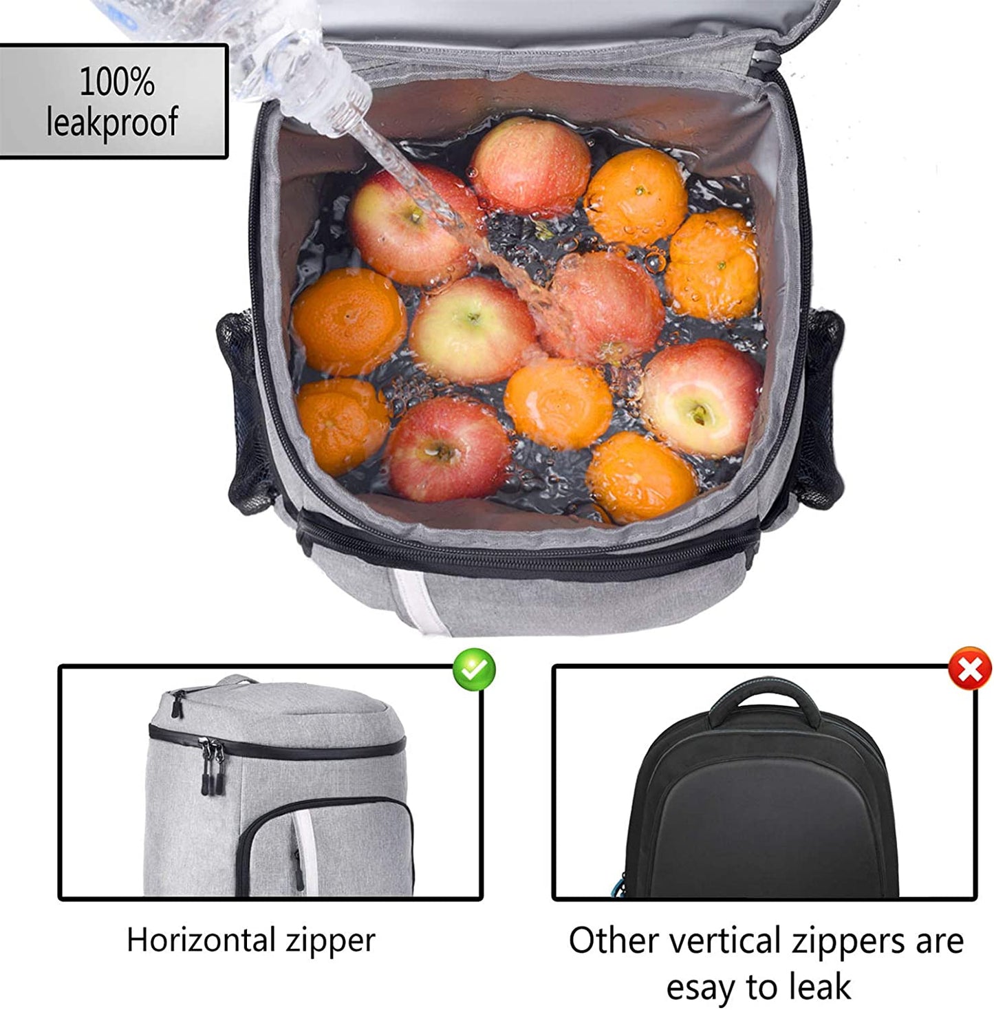 Leakproof Insulated Backpack Cooler Bag - 30 Can Capacity