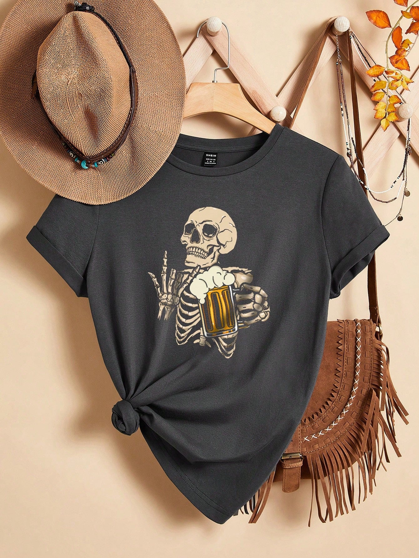 Women's Skull & Beer T-Shirt