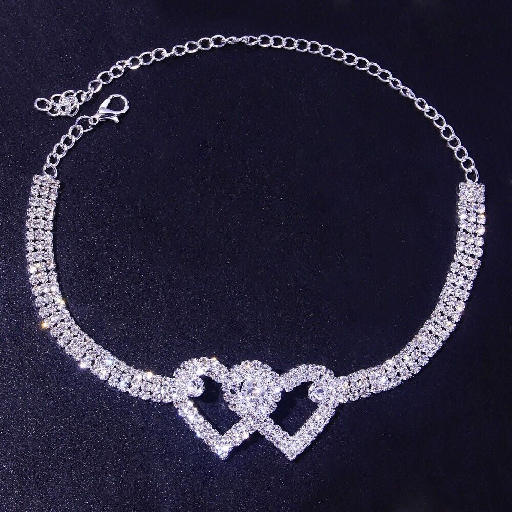 Crystal Heart Anklet - Love and Sparkle