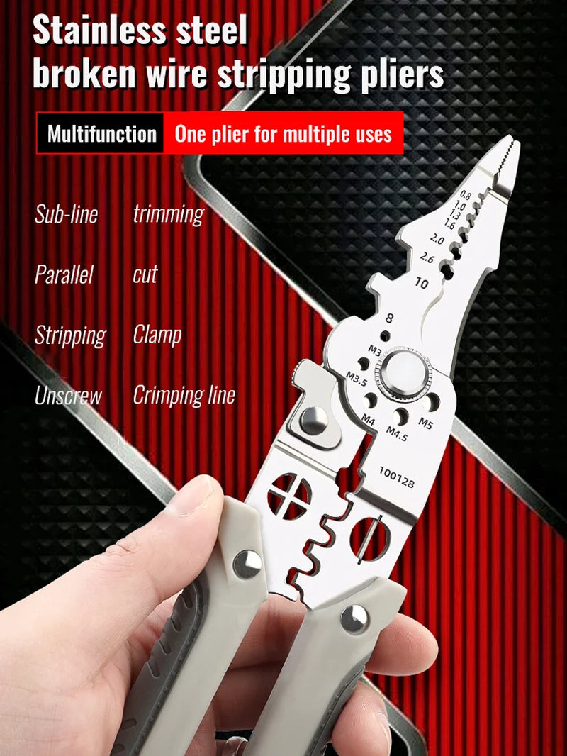 Multi-Function Wire Tool: Cutter, Stripper, Crimper