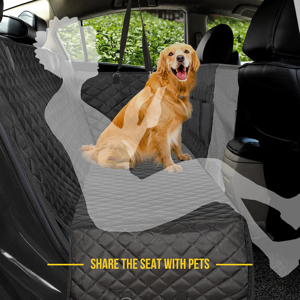 Deluxe Dog Rear Car Seat Cover with Free Seat Belt Strap