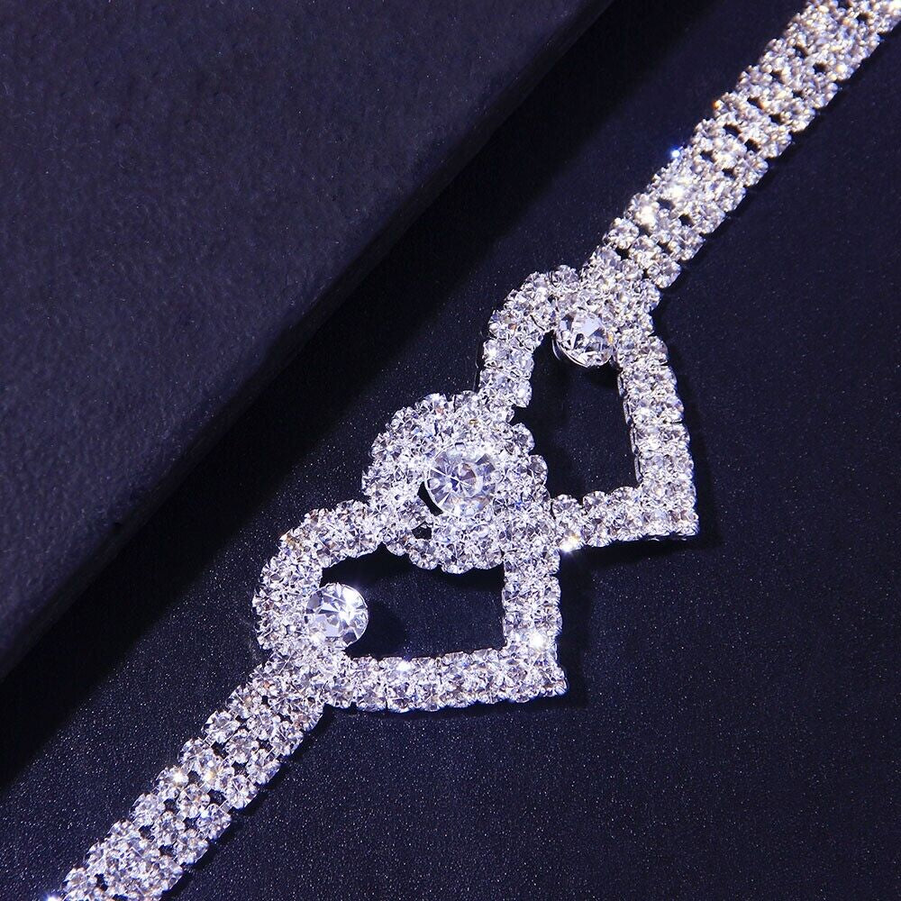 Crystal Heart Anklet - Love and Sparkle