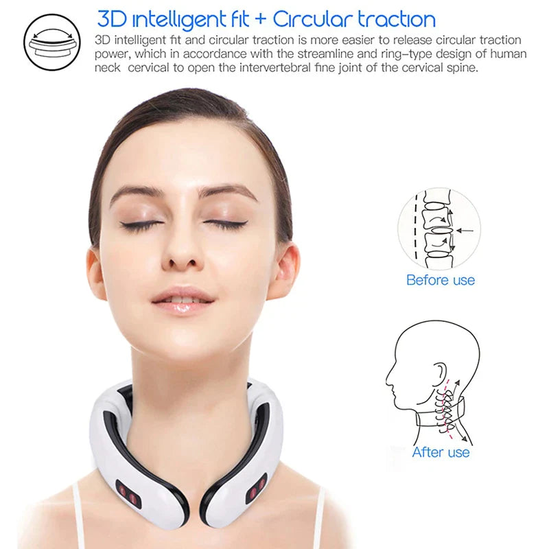 Electric Neck Massager with Pulse and Magnetic Therapy