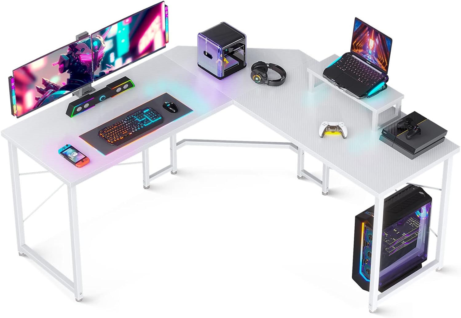 51 Inch Gaming Corner Desk with Monitor Stand