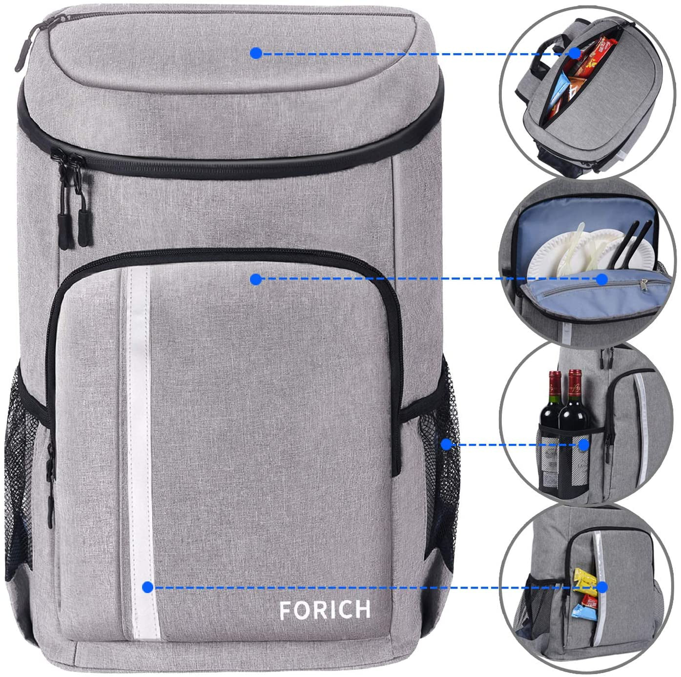 Leakproof Insulated Backpack Cooler Bag - 30 Can Capacity