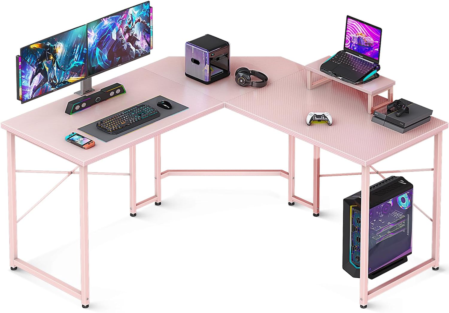 51 Inch Gaming Corner Desk with Monitor Stand