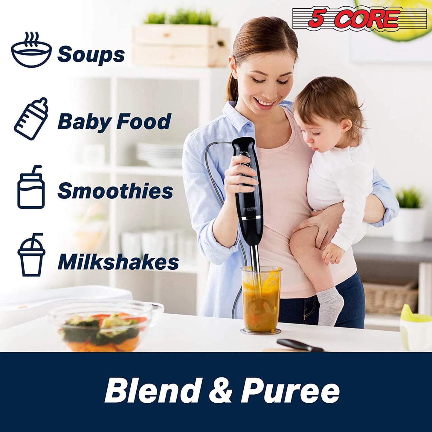 5Core 500W Handheld Immersion Blender