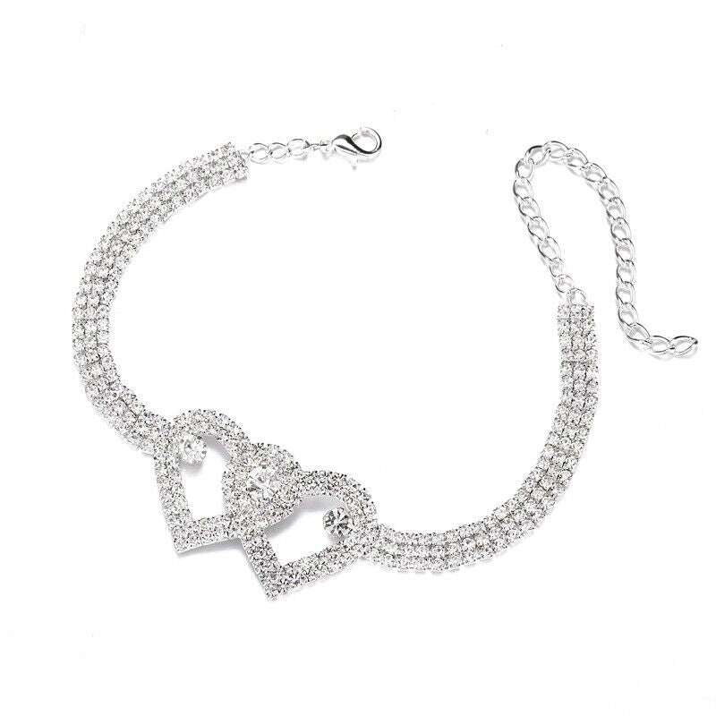 Crystal Heart Anklet - Love and Sparkle