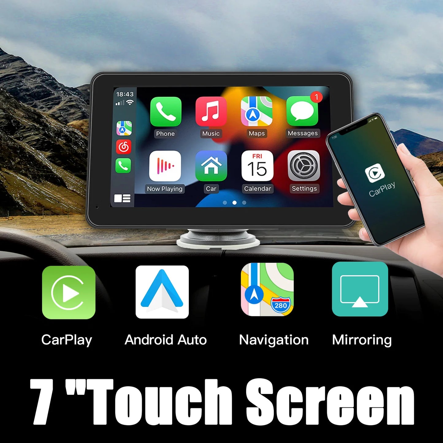 7-Inch Wireless Carplay & Android Touch Screen Radio Player: Upgrade Your Drive!