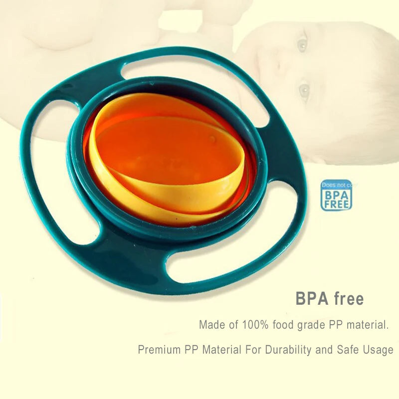 360° Spill-Proof Gyro Bowl: Innovative Baby Feeding & Training Toy