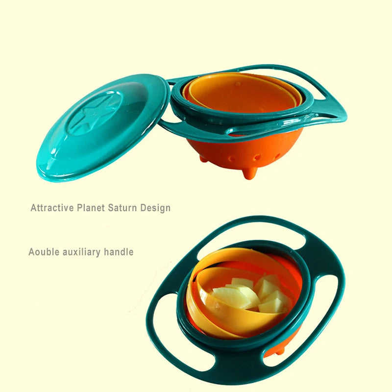 360° Spill-Proof Gyro Bowl: Innovative Baby Feeding & Training Toy