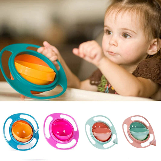 360° Spill-Proof Gyro Bowl: Innovative Baby Feeding & Training Toy