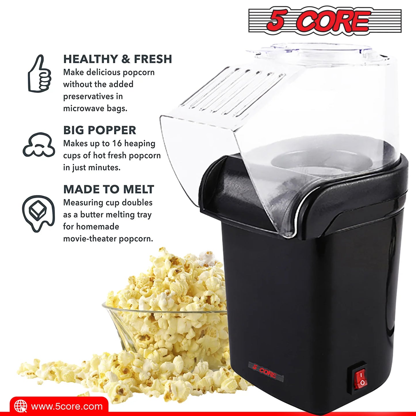 Electric Hot Air Popcorn Maker