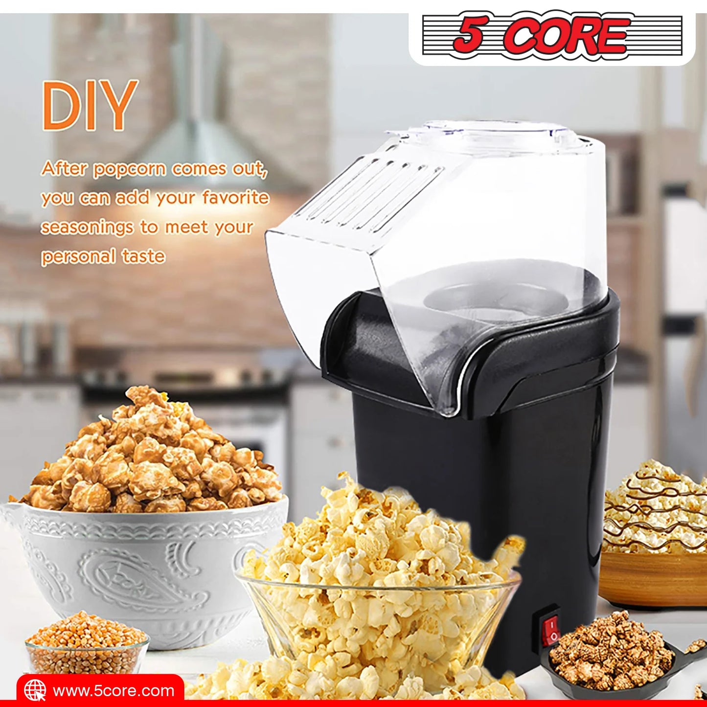 Electric Hot Air Popcorn Maker