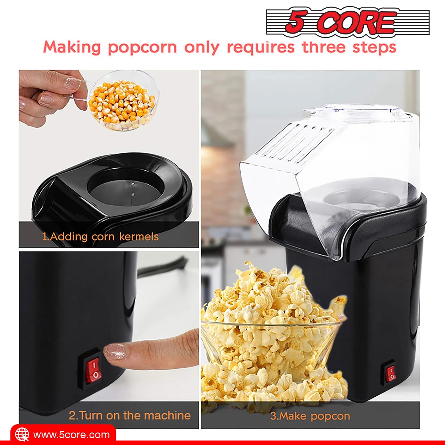 Electric Hot Air Popcorn Maker