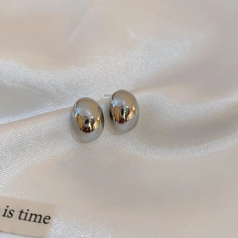 Gold Plated Chunky Dome Drop Earrings: Vintage Glamour, Lightweight Comfort