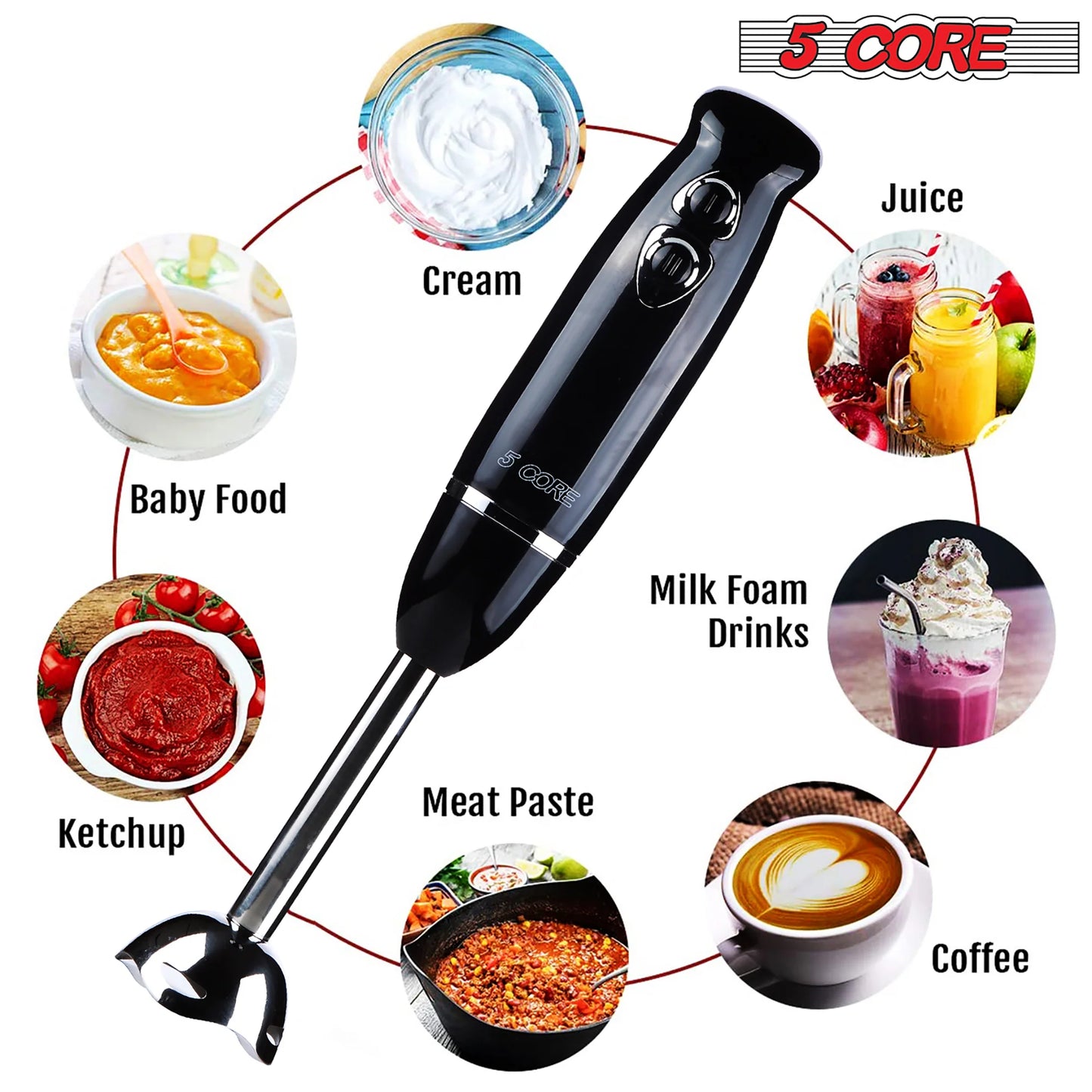 5Core 500W Handheld Immersion Blender